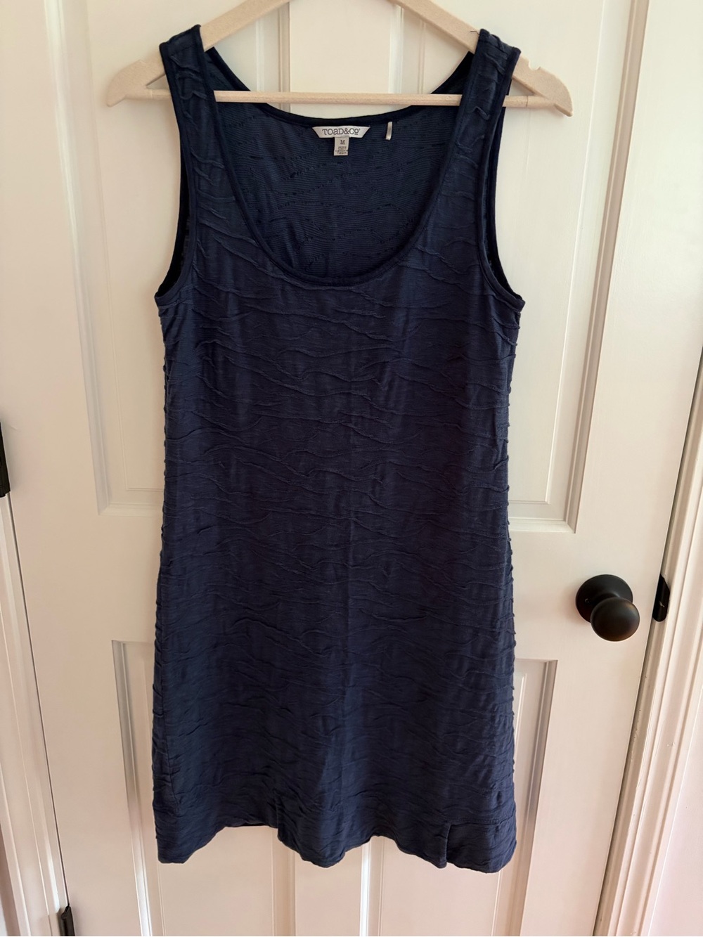 Toad&Co Samba Wave Tank Dress Organic Cotton. Medium Blue